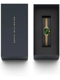 Daniel Wellington Damenuhren-QUADRO MINI Evergold Emerald DW00100653