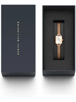 Daniel Wellington Damenuhren-QUADRO MINI Melrose Champagne DW00100651