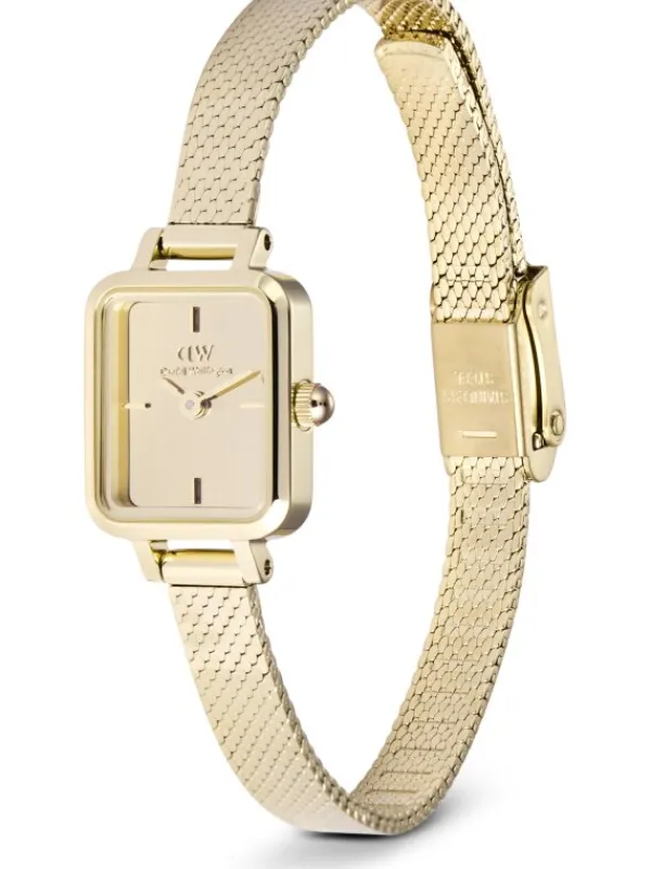 Daniel Wellington Damenuhren-Quadro Mini Reflection goldfarben DW00100801