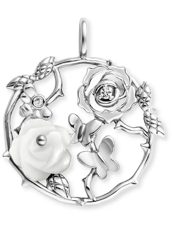 ENGELSRUFER Anhänger-Anhänger Rose Garden Silber mit Zirkonia und Perlmutt ERP-ROSEGARDEN-PE-ZI