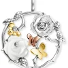 ENGELSRUFER Anhänger-Anhänger Rose Garden Silber Tricolor mit Zirkonia und Perlmutt ERP-ROSEGARDEN-PE-TZ