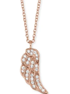 ENGELSRUFER Halsketten + Collier-Ankerkette Flügel Zirkonia rosé plated ERN-LILWING-ZI-R