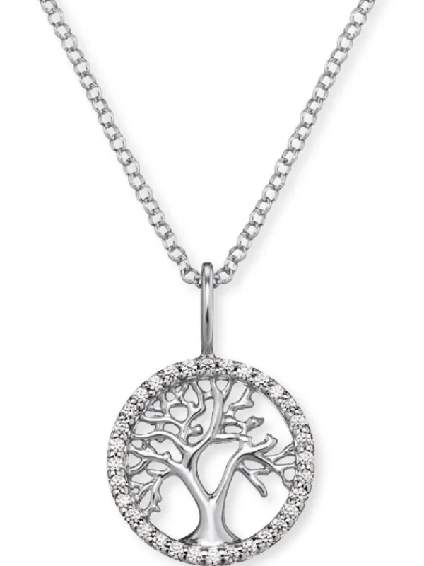 ENGELSRUFER Halsketten + Collier-Ankerkette Lebensbaum Zirkonia ERN-LILTREE-ZI