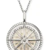 ENGELSRUFER Halsketten + Collier-Ankerkette Windrose Zirkonia ERN-WINDROSE-ENP-ZI