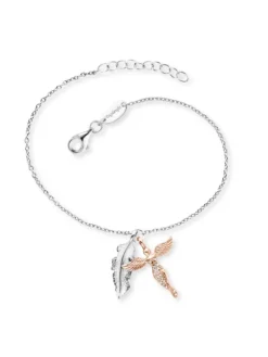 ENGELSRUFER Armbänder-Armband Feder Engel silber bicolor ERB-FEDER-ANGEL-BIR