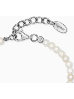 ENGELSRUFER Armbänder-Armband Feder und Perlen Silber ERB-GLORY-FEDER