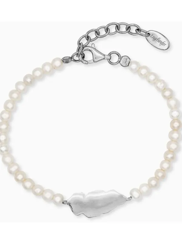 ENGELSRUFER Armbänder-Armband Feder und Perlen Silber ERB-GLORY-FEDER