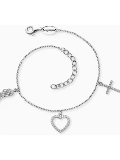 ENGELSRUFER Armbänder-Armband Glaube, Liebe und Hoffnung Silber Zirkonia ERB-FLH-ZI