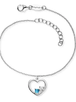 ENGELSRUFER Armbänder-Armband Yin Yang Herz Silber Zirkonia blau ERB-YIYAHEART-ZIM