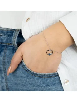 ENGELSRUFER Armbänder-Armband Yin Yang Herz Silber Zirkonia blau ERB-YIYAHEART-ZIM