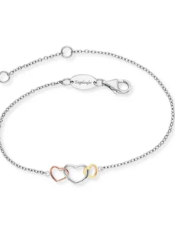 ENGELSRUFER Armbänder-Armkettchen 3 Herzen Silber Tricolor ERB-WITHLOVE-03