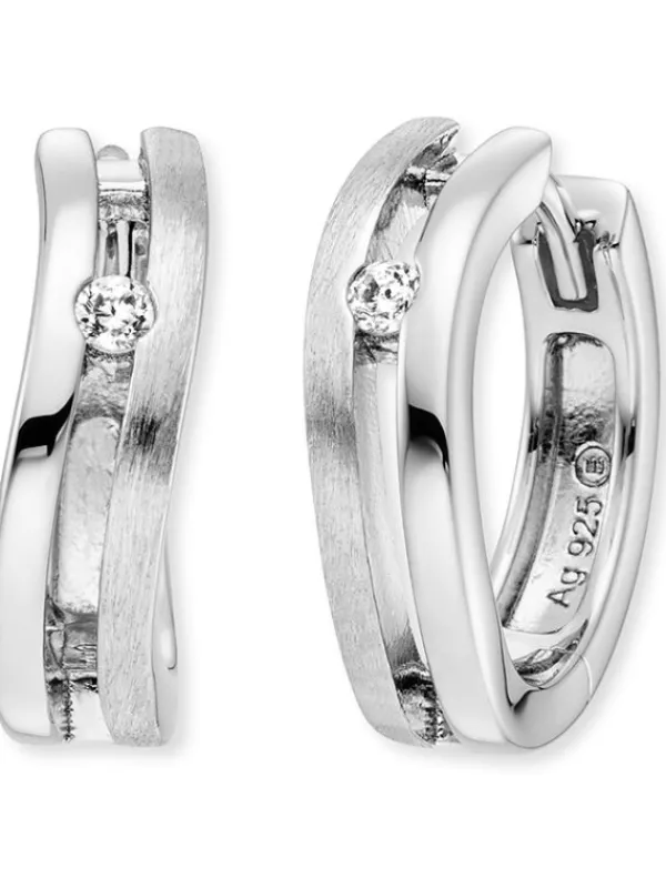 ENGELSRUFER Ohrschmuck-Creole Ella Silber mit Zirkonia ERE-ELLA-ZI-CR-16