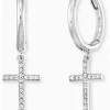ENGELSRUFER Ohrschmuck-Creole Kreuz Silber mit Zirkonia ERE-LILCROSS-ZI-CR