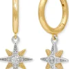 ENGELSRUFER Ohrschmuck-Creole New Star Silber Bicolor mit Zirkonia ERE-NEWSTAR-ZI-BI-CR