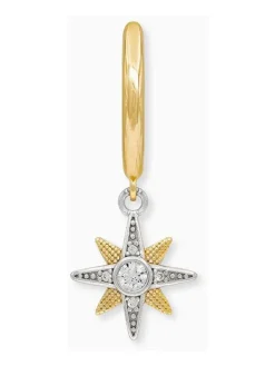 ENGELSRUFER Ohrschmuck-Creole New Star Silber Bicolor mit Zirkonia ERE-NEWSTAR-ZI-BI-CR