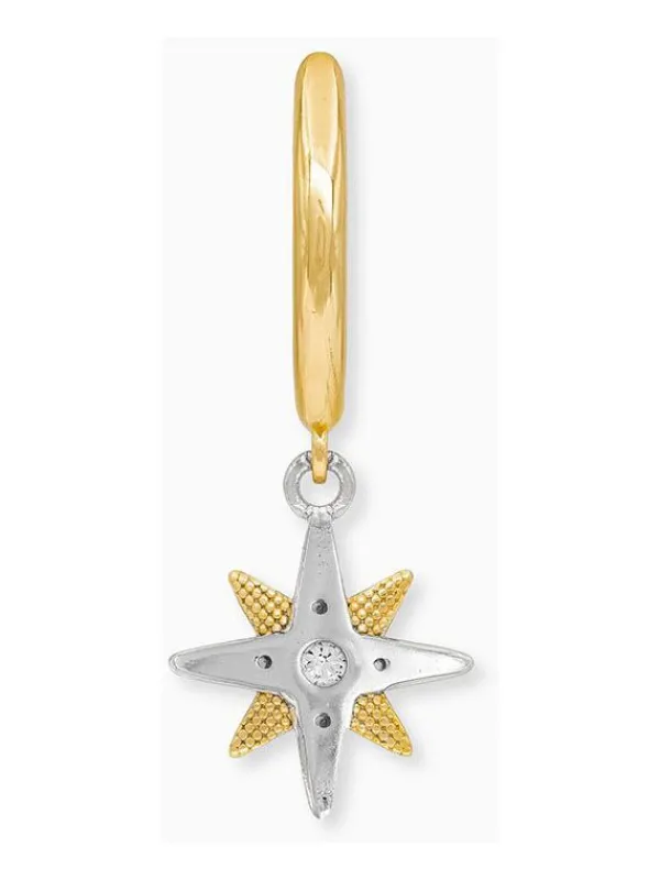 ENGELSRUFER Ohrschmuck-Creole New Star Silber Bicolor mit Zirkonia ERE-NEWSTAR-ZI-BI-CR