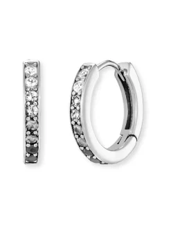 ENGELSRUFER Ohrschmuck-Creole Shade Silber mit Zirkonia grau 13 mm ERE-SHADE-ZI-CR-13