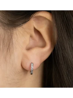 ENGELSRUFER Ohrschmuck-Creole Shade Silber mit Zirkonia grau 13 mm ERE-SHADE-ZI-CR-13