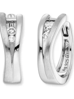 ENGELSRUFER Ohrschmuck-Creole Xena Silber mit Zirkonia ERE-XENA-ZI-CR-16