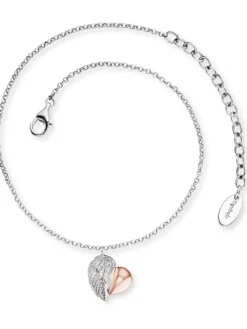 ENGELSRUFER Fußkettchen-Fußkette Heartwing Silber Bicolor ERF-HEARTWING-BIR