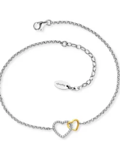 ENGELSRUFER Fußkettchen-Fußkette Herzen Edelstahl Bicolor ERFS-HEART-BIG