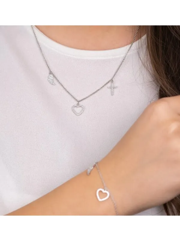 ENGELSRUFER Halsketten + Collier-Halskette Glaube, Liebe Hoffnung Zirkonia ERN-FLH-ZI