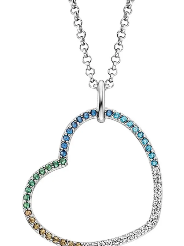 ENGELSRUFER Halsketten + Collier-Halskette mit Anhänger Regenbogenherz Multicolor ERN-HEARTCOOL-ZIM