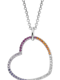 ENGELSRUFER Halsketten + Collier-Halskette mit Anhänger Regenbogenherz Multicolor ERN-HEARTWARM-ZIM