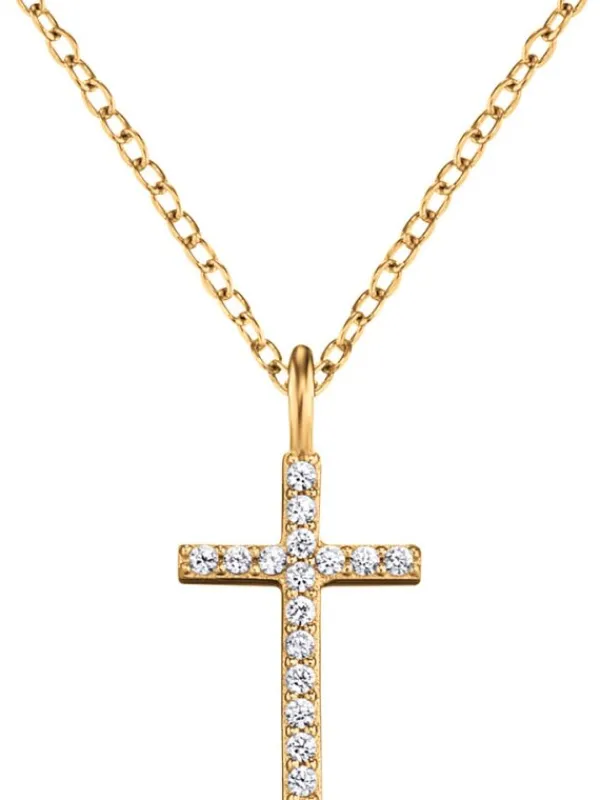 ENGELSRUFER Halsketten + Collier-Halskette mit Kreuz Zirkonia ERN-LILCROSS-ZI-G