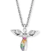 ENGELSRUFER Halsketten + Collier-Kette Engel Silber mit Zirkonia Multicolor ERN-LILANGEL-ZIM
