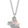 ENGELSRUFER Halsketten + Collier-Kette Engel Silber Bicolor mit Heartwing ERN-ANGEL-HW-BIR