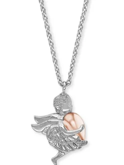 ENGELSRUFER Halsketten + Collier-Kette Engel Silber Bicolor mit Heartwing ERN-ANGEL-HW-BIR