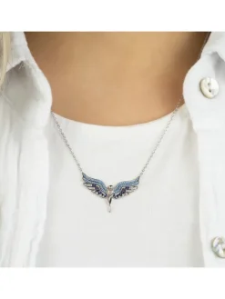 ENGELSRUFER Halsketten + Collier-Kette Engel Silber mit Zirkonia Multicolor ERN-FLYANGEL-ZIBL