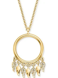 ENGELSRUFER Halsketten + Collier-Kette Flying Wings Silber Gold platiert mit Zirkonia ERN-FLYWING-ZI-G