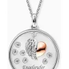 ENGELSRUFER Halsketten + Collier-Kette Glaslinse Herzflügel Bicolor mit Zirkonia ERN-LENS-LILHW-BIR