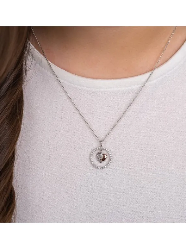 ENGELSRUFER Halsketten + Collier-Kette Herzflügel Bicolor mit Zirkonia ERN-HEARTWING-ZI-BIR