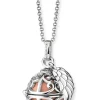 ENGELSRUFER Halsketten + Collier-Kette Klangkugel mit Flügel rosé ERN-ER23-16-XS