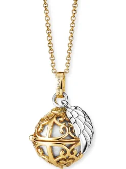 ENGELSRUFER Halsketten + Collier-Kette Klangkugel mit Flügel goldfarben bicolor ERN-ER23-20-XS-G