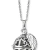 ENGELSRUFER Halsketten + Collier-Kette Klangkugel mit Flügel graues perlmutt ERN-ER23-27-XS