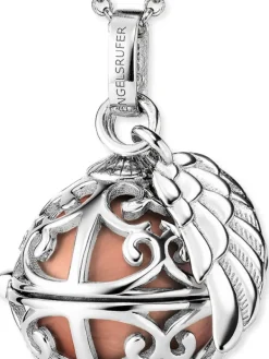 ENGELSRUFER Halsketten + Collier-Kette Klangkugel mit Flügel rosé ERN-ER23-16-XS