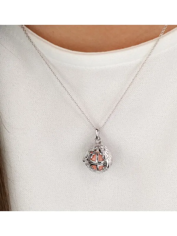 ENGELSRUFER Halsketten + Collier-Kette Klangkugel mit Flügel rosé ERN-ER23-16-XS
