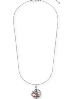 ENGELSRUFER Halsketten + Collier-Kette Klangkugel mit Flügel rot perlmutt ERN-ER23-25-XS
