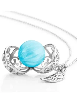 ENGELSRUFER Halsketten + Collier-Kette Klangkugel mit Flügel türkis perlmutt ERN-ER23-26-XS