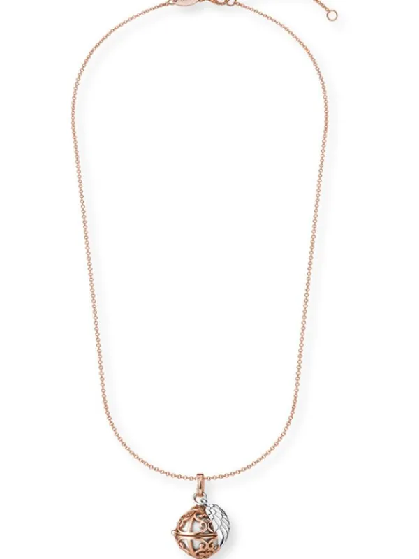 ENGELSRUFER Halsketten + Collier-Kette Klangkugel mit Flügel roségoldfarben bicolor ERN-ER23-20-XS-R