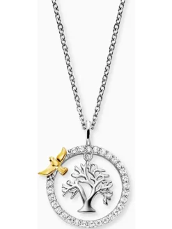 ENGELSRUFER Halsketten + Collier-Kette Lebensbaum mit Vogel und Zirkonia ERN-LILTREE-ZI-BIG