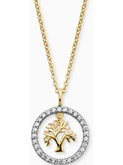 ENGELSRUFER Halsketten + Collier-Kette Lebensbaum Bicolor mit Zirkonia ERN-LILTREE-ZI-G