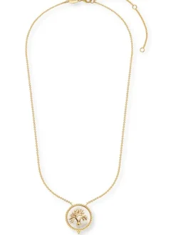 ENGELSRUFER Halsketten + Collier-Kette Lebensbaum Silber goldf. Perlmutt ERN-LILTREE-PE-G