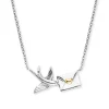 ENGELSRUFER Halsketten + Collier-Kette Letter Bird Silber Bicolor ERN-LETTER-BIRD-BIG
