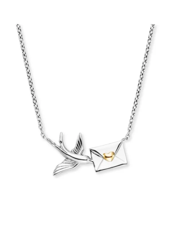 ENGELSRUFER Halsketten + Collier-Kette Letter Bird Silber Bicolor ERN-LETTER-BIRD-BIG
