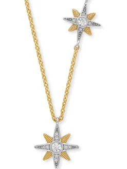 ENGELSRUFER Halsketten + Collier-Kette New Star Silber Bicolor mit Zirkonia ERN-2NEWSTAR-ZI-BIG